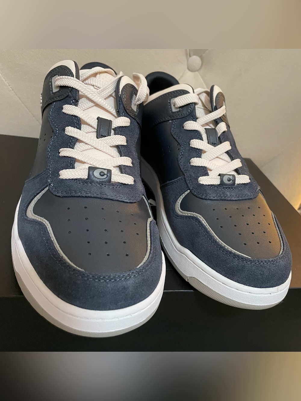 New Coach C201 MXD MTRL Sneaker Men’s Size 10 Midnight Navy